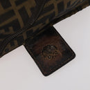 FENDI Pecan Canvas Hand Bag 5 Set Brown Black Auth 174984-22