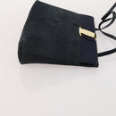 Salvatore Ferragamo Hand Bag Suede Leather 5 Set Black Navy Auth 174986-11