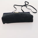 Salvatore Ferragamo Hand Bag Suede Leather 5 Set Black Navy Auth 174986-13
