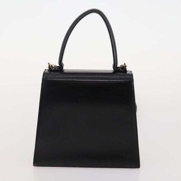 Salvatore Ferragamo Hand Bag Suede Leather 5 Set Black Navy Auth 174986