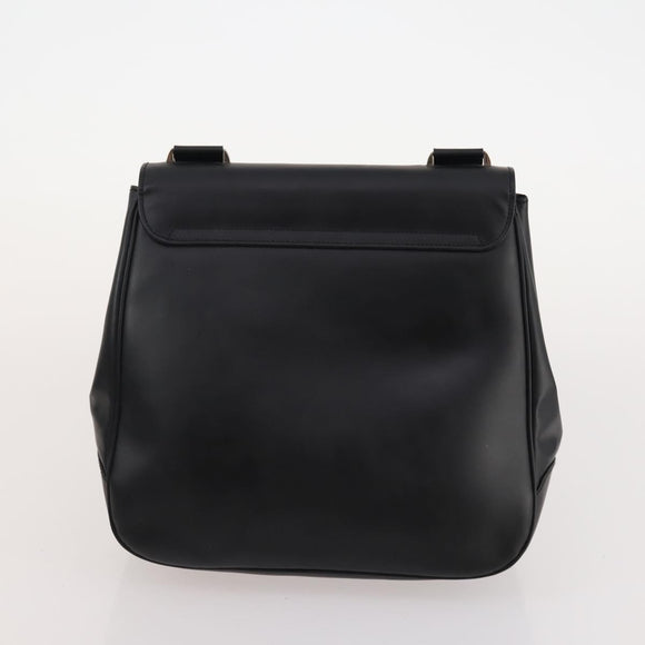 Salvatore Ferragamo Hand Bag Suede Leather 5 Set Black Navy Auth 174986