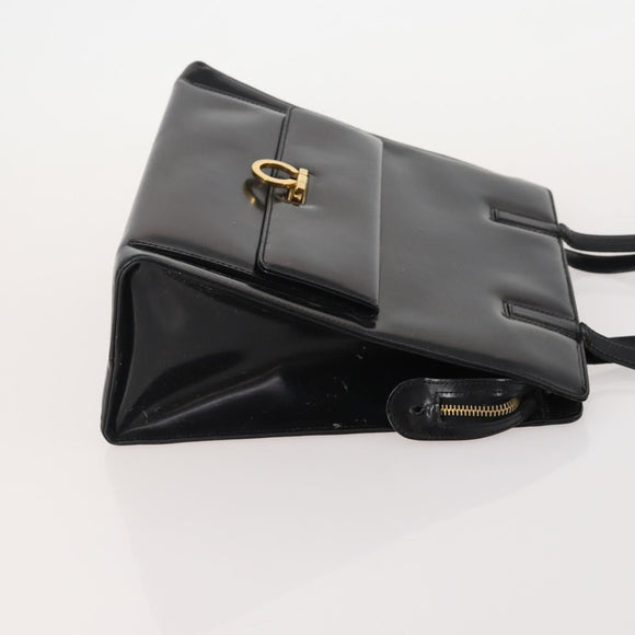 Salvatore Ferragamo Hand Bag Suede Leather 5 Set Black Navy Auth 174986