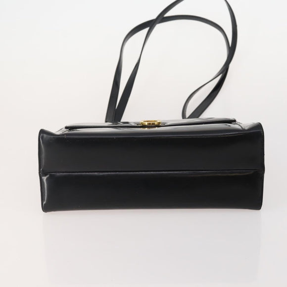 Salvatore Ferragamo Hand Bag Suede Leather 5 Set Black Navy Auth 174986