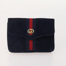 GUCCI GG Canvas Pouch Leather 5 Set Black Beige Auth 174994-17