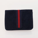 GUCCI GG Canvas Pouch Leather 5 Set Black Beige Auth 174994-18