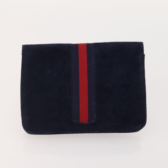 GUCCI GG Canvas Pouch Leather 5 Set Black Beige Auth 174994