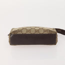 GUCCI GG Canvas Pouch Leather 5 Set Black Beige Auth 174994-25
