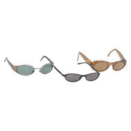 GUCCI Sunglasses plastic 3 Set Brown Black Auth 174997