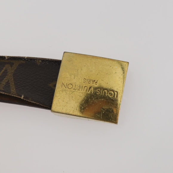 LOUIS VUITTON Monogram Belt Leather 4 Set Beige LV Auth 174999