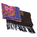 LOUIS VUITTON Scarf Silk Wool 2 Set Blue Brown LV Auth 175005-1