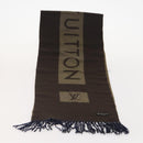 LOUIS VUITTON Scarf Silk Wool 2 Set Blue Brown LV Auth 175005-2