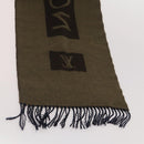 LOUIS VUITTON Scarf Silk Wool 2 Set Blue Brown LV Auth 175005-5