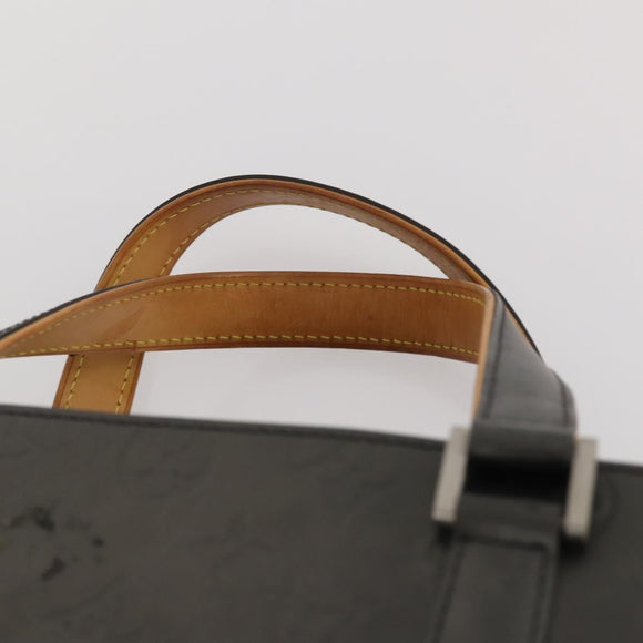 LOUIS VUITTON Monogram Mat Hand Bag 2 Set Black Navy LV Auth 175009