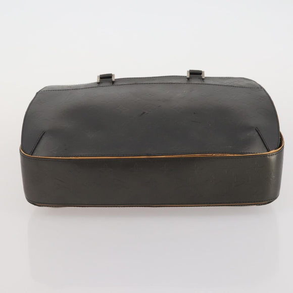 LOUIS VUITTON Monogram Mat Hand Bag 2 Set Black Navy LV Auth 175009