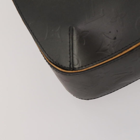 LOUIS VUITTON Monogram Mat Hand Bag 2 Set Black Navy LV Auth 175009