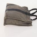 HERMES Fourre Tout MM Hand Bag Canvas 2 Set Gray Black Auth 175013-4