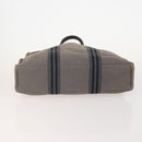 HERMES Fourre Tout MM Hand Bag Canvas 2 Set Gray Black Auth 175013-7