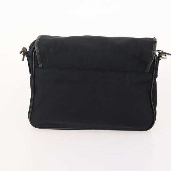 GUCCI Micro GG Canvas GG Canvas Shoulder Bag Suede 5 Set Black beige Auth 175014