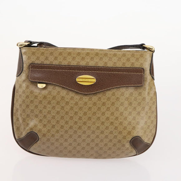 GUCCI Micro GG Canvas GG Canvas Shoulder Bag Suede 5 Set Black beige Auth 175014