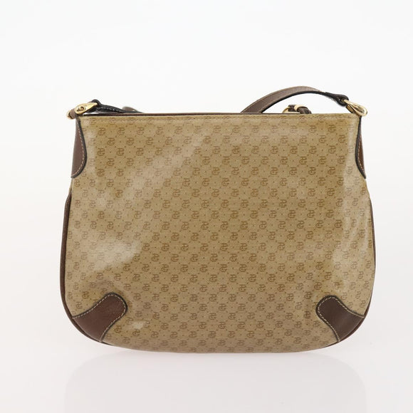 GUCCI Micro GG Canvas GG Canvas Shoulder Bag Suede 5 Set Black beige Auth 175014