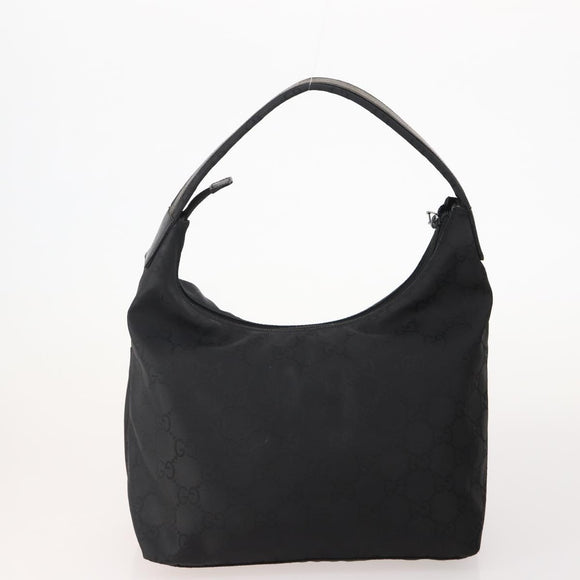 GUCCI Micro GG Canvas GG Canvas Shoulder Bag Suede 5 Set Black beige Auth 175014