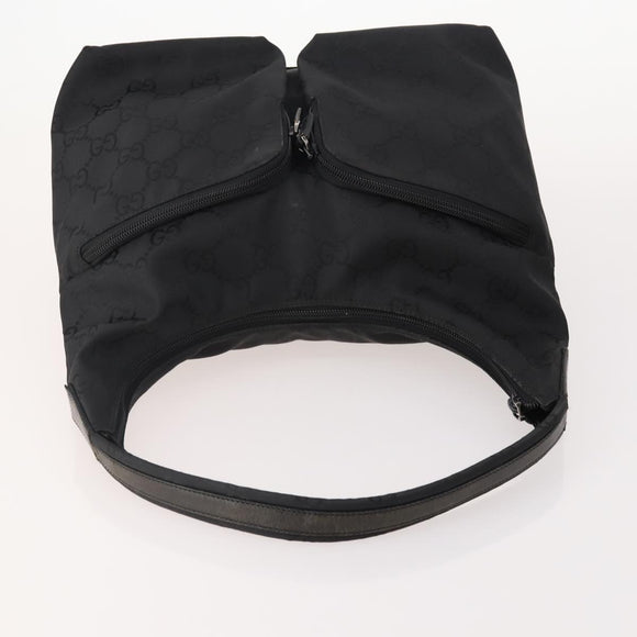 GUCCI Micro GG Canvas GG Canvas Shoulder Bag Suede 5 Set Black beige Auth 175014
