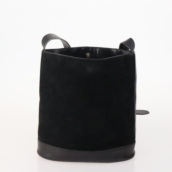 GUCCI Micro GG Canvas GG Canvas Shoulder Bag Suede 5 Set Black beige Auth 175014