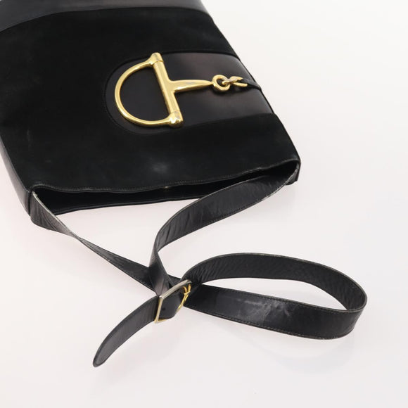 GUCCI Micro GG Canvas GG Canvas Shoulder Bag Suede 5 Set Black beige Auth 175014