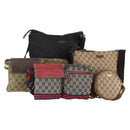 GUCCI GG Canvas Schultertasche 5er Set Schwarz Navy Beige Auth 175015-1