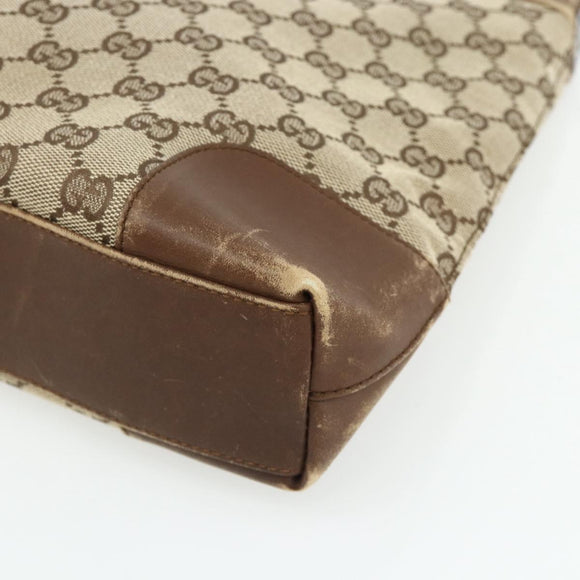 GUCCI GG Canvas Shoulder Bag Beige Silver 33900 Auth 175035