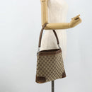 GUCCI GG Canvas Shoulder Bag Beige Silver 33900 Auth 175035-21