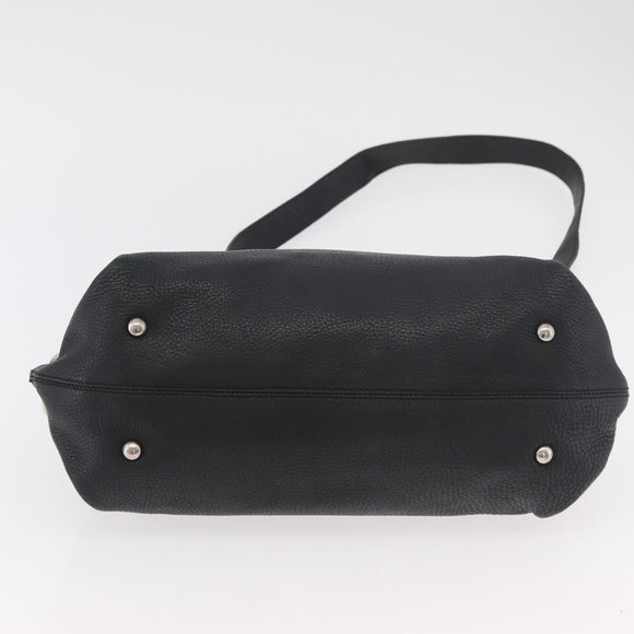 Salvatore Ferragamo Gancini Sofia Bag Leather 2way Black Silver Auth 175040A