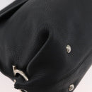 Salvatore Ferragamo Gancini Sofia Bag Leather 2way Black Silver Auth 175040A-12