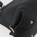 Salvatore Ferragamo Gancini Sofia Bag Leather 2way Black Silver Auth 175040A-14