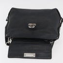 Salvatore Ferragamo Gancini Sofia Bag Leather 2way Black Silver Auth 175040A-17