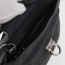 Salvatore Ferragamo Gancini Sofia Bag Leather 2way Black Silver Auth 175040A-18