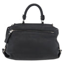 Salvatore Ferragamo Gancini Sofia Bag Leather 2way Black Silver Auth 175040A-3