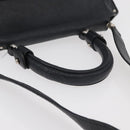 Salvatore Ferragamo Gancini Sofia Bag Leather 2way Black Silver Auth 175040A-7