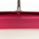 SAINT LAURENT Chain Shoulder Bag Leather Pink Silver Auth 175043SAM-6