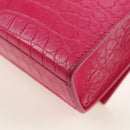 SAINT LAURENT Chain Shoulder Bag Leather Pink Silver Auth 175043SAM-17