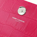 SAINT LAURENT Chain Shoulder Bag Leather Pink Silver Auth 175043SAM-20
