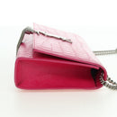 SAINT LAURENT Chain Shoulder Bag Leather Pink Silver Auth 175043SAM-4