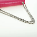 SAINT LAURENT Chain Shoulder Bag Leather Pink Silver Auth 175043SAM-8