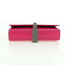 SAINT LAURENT Chain Shoulder Bag Leather Pink Silver Auth 175043SAM-5