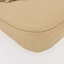 Salvatore Ferragamo Gancini Shoulder Bag Leather Beige Silver Auth 175046-14