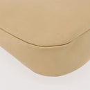Salvatore Ferragamo Gancini Shoulder Bag Leather Beige Silver Auth 175046-16