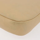 Salvatore Ferragamo Gancini Shoulder Bag Leather Beige Silver Auth 175046-9