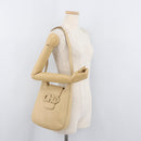 Salvatore Ferragamo Gancini Shoulder Bag Leather Beige Silver Auth 175046-21