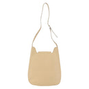 Salvatore Ferragamo Gancini Shoulder Bag Leather Beige Silver Auth 175046-2