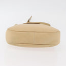 Salvatore Ferragamo Gancini Shoulder Bag Leather Beige Silver Auth 175046-5